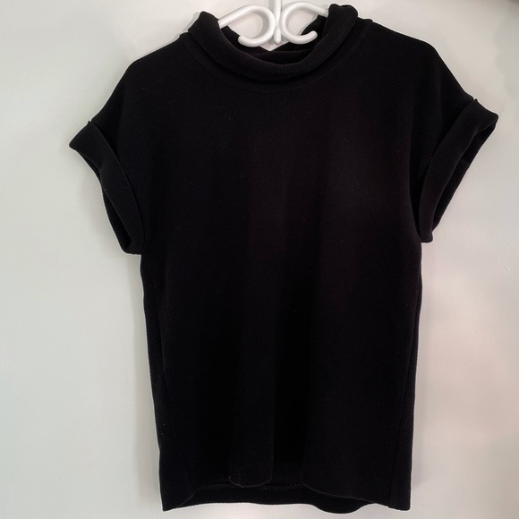 Club Monaco Black Rolled Textured Top - S/M - Picture 4 of 5